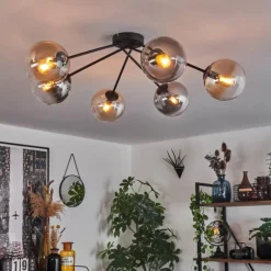 hofstein Plafonnier - Verre 15 cm Gastor Ambre, Clair, Fumé, 6 lumières