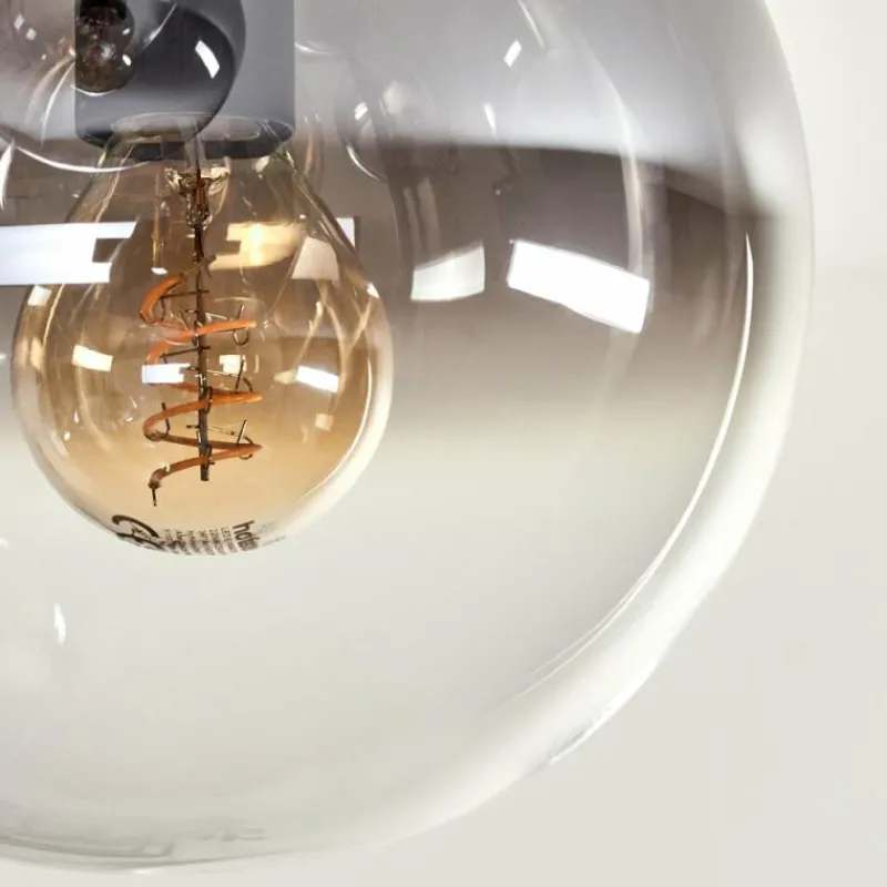 hofstein Plafonnier - Verre 15 cm Gastor Clair, Fumé, 5 lumières