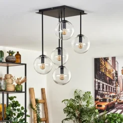 hofstein Plafonnier - Verre 15 cm Gastor Clair, 5 lumières