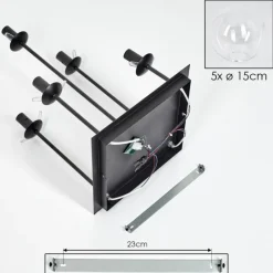 hofstein Plafonnier - Verre 15 cm Gastor Clair, 5 lumières