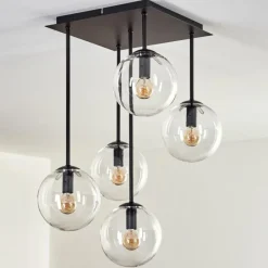 hofstein Plafonnier - Verre 15 cm Gastor Clair, 5 lumières