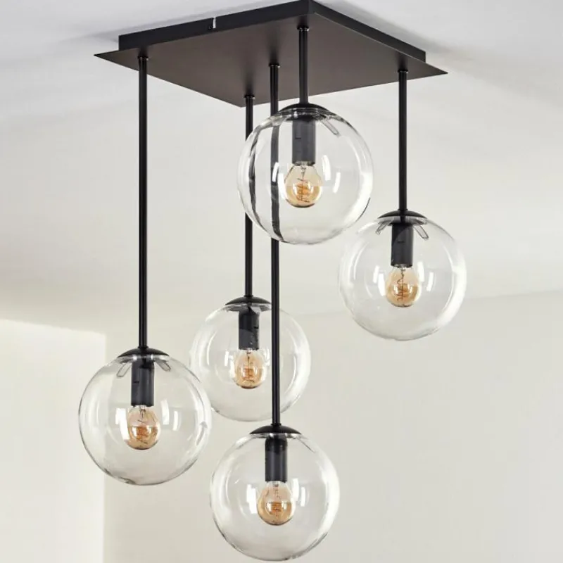 hofstein Plafonnier - Verre 15 cm Gastor Clair, 5 lumières