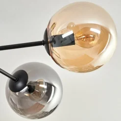 hofstein Plafonnier - Verre 15 cm Gastor Ambre, Fumé, 6 lumières