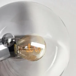 hofstein Plafonnier - Verre 15 cm Gastor Clair, Fumé, 6 lumières