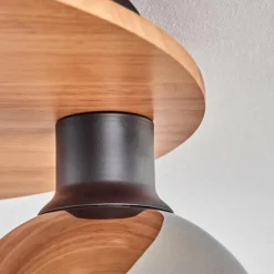 hofstein Plafonnier - Verre 15 cm Koyoto Écru, Noir, 5 lumières