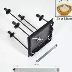 hofstein Plafonnier - Verre 15 cm Koyoto Or, Clair, 5 lumières