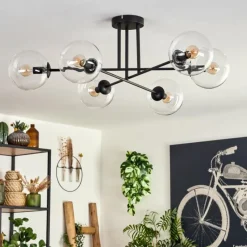 hofstein Plafonnier - Verre 15 cm Koyoto Clair, 6 lumières