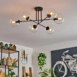 hofstein Plafonnier - Verre 15 cm Koyoto Clair, 6 lumières