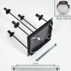 hofstein Plafonnier - Verre 15 cm Koyoto Chrome, 5 lumières