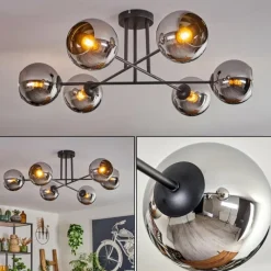 hofstein Plafonnier - Verre 15 cm Koyoto Chrome, 6 lumières