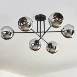 hofstein Plafonnier - Verre 15 cm Koyoto Chrome, 6 lumières