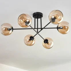 hofstein Plafonnier - Verre 15 cm Koyoto Ambre, 6 lumières