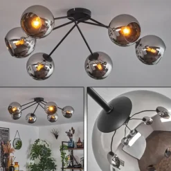 hofstein Plafonnier - Verre 15 cm Koyoto Chrome, 6 lumières