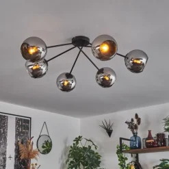 hofstein Plafonnier - Verre 15 cm Koyoto Chrome, 6 lumières