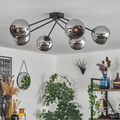 hofstein Plafonnier - Verre 15 cm Koyoto Chrome, 6 lumières