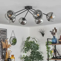 Suspension Verre Fumé-hofstein Plafonnier - Verre 15 cm Koyoto Clair, Fumé, 6 lumières