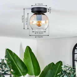 hofstein Plafonnier - Verre 15 cm Koyoto Ambre, Clair, 1 lumière