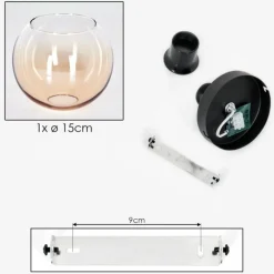 hofstein Plafonnier - Verre 15 cm Koyoto Ambre, Clair, 1 lumière