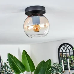 hofstein Plafonnier - Verre 15 cm Koyoto Ambre, Clair, 1 lumière