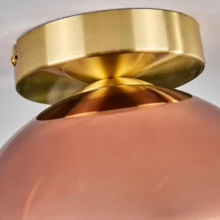 hofstein Plafonnier - Verre 20 cm Koyoto Or, Noir, 1 lumière