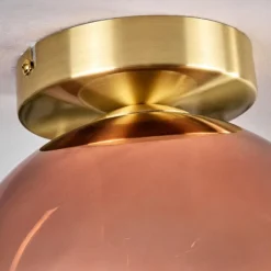 hofstein Plafonnier - Verre 20 cm Koyoto Or, Noir, 1 lumière