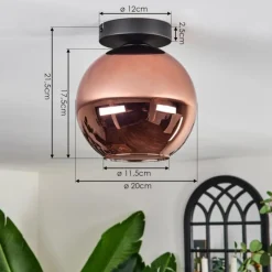 hofstein Plafonnier - Verre 20 cm Koyoto Cuivré, 1 lumière