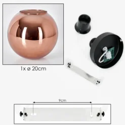 hofstein Plafonnier - Verre 20 cm Koyoto Cuivré, 1 lumière