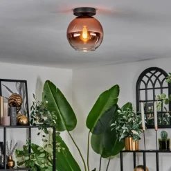 hofstein Plafonnier - Verre 20 cm Koyoto Clair, Cuivré, 1 lumière