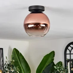 hofstein Plafonnier - Verre 20 cm Koyoto Clair, Cuivré, 1 lumière