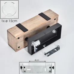 hofstein Plafonnier - Verre 15 cm Montgomery Écru, Noir, 1 lumière