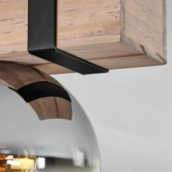 hofstein Plafonnier - Verre 15 cm Montgomery Écru, Noir, 2 lumières