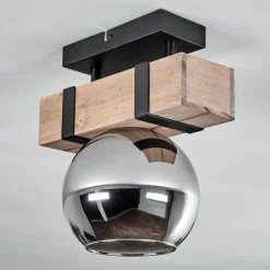 hofstein Plafonnier - Verre 15 cm Montgomery Écru, Noir, 1 lumière