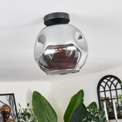 hofstein Plafonnier - Verre 25 cm Ripoll Fumé, 1 lumière