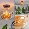 hofstein Plafonnier - Verre 25 cm Ripoll Ambre, 1 lumière