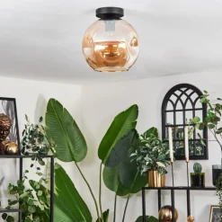 hofstein Plafonnier - Verre 25 cm Ripoll Ambre, 1 lumière