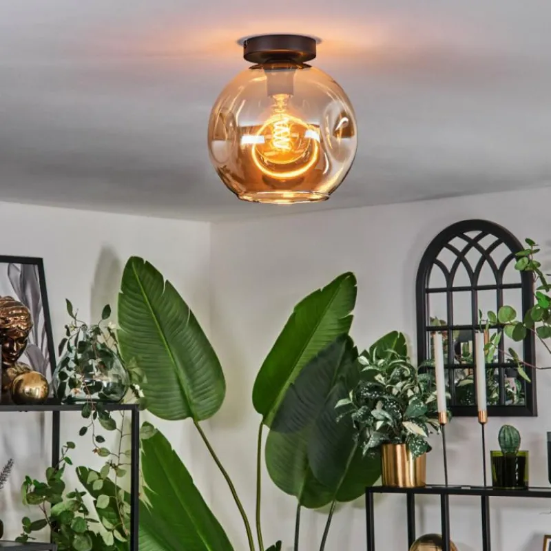 hofstein Plafonnier - Verre 25 cm Ripoll Ambre, 1 lumière