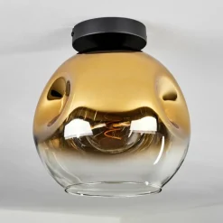 hofstein Plafonnier - Verre 25 cm Ripoll Or, Clair, 1 lumière