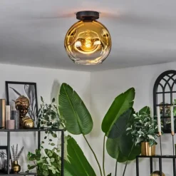 hofstein Plafonnier - Verre 25 cm Ripoll Or, Clair, 1 lumière