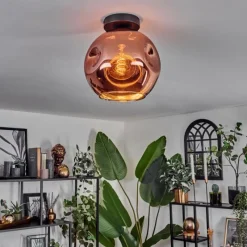 hofstein Plafonnier - Verre 25 cm Ripoll Cuivré, 1 lumière