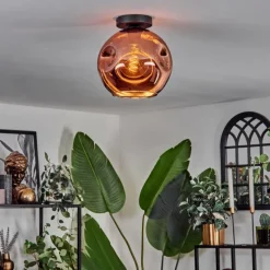 hofstein Plafonnier - Verre 25 cm Ripoll Cuivré, 1 lumière