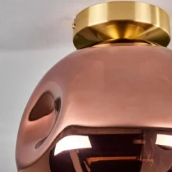 hofstein Plafonnier - Verre 25 cm Ripoll Or, Noir, 1 lumière