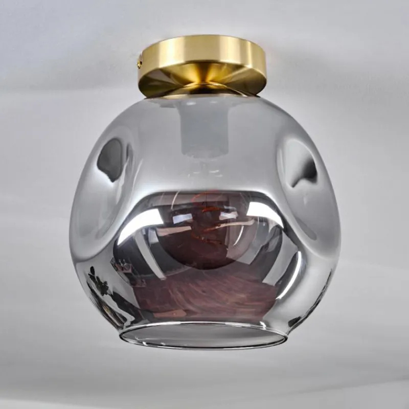 Lampes Dorées-hofstein Plafonnier - Verre 25 cm Ripoll Or, Noir, 1 lumière