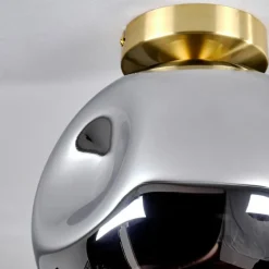 hofstein Plafonnier - Verre 25 cm Ripoll Or, Noir, 1 lumière