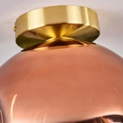 hofstein Plafonnier - Verre 25 cm Ripoll Or, Noir, 1 lumière