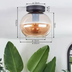 hofstein Plafonnier - Verre Apedo Ambre, 1 lumière