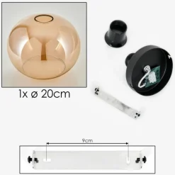 hofstein Plafonnier - Verre Apedo Ambre, 1 lumière