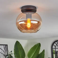 hofstein Plafonnier - Verre Apedo Ambre, 1 lumière