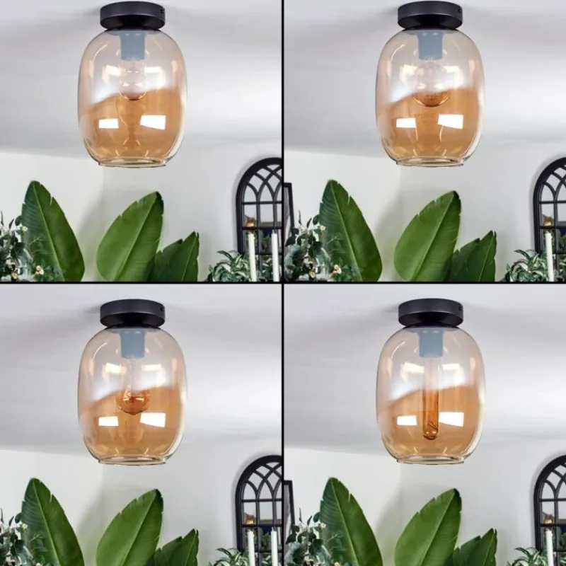 hofstein Plafonnier - Verre Apedo Ambre, 1 lumière