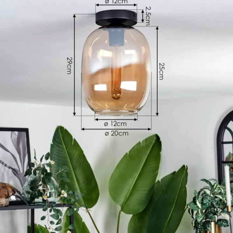 hofstein Plafonnier - Verre Apedo Ambre, 1 lumière