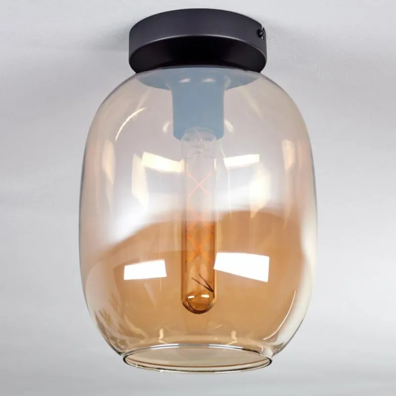 hofstein Plafonnier - Verre Apedo Ambre, 1 lumière